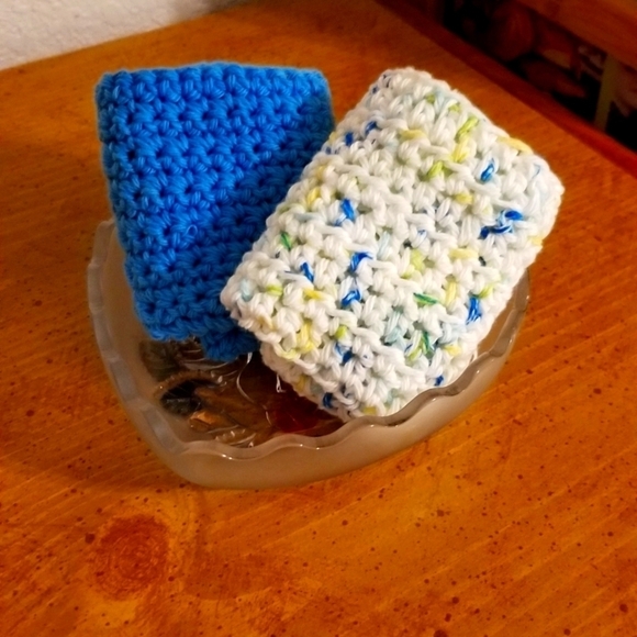 💞2/$20 HAND CRAFTED Crocheted All Purpse 100% Cottn Reusble Bath or Dish Cloths - Picture 1 of 8